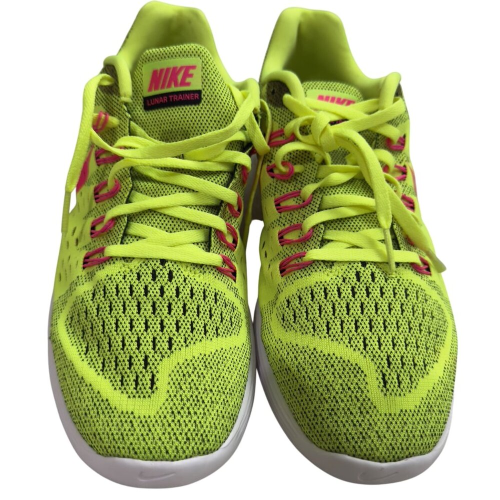 Nike Lunar Trainer Running Shoes Size 11 Neon green & Pink Lightweight‎ Sneakers